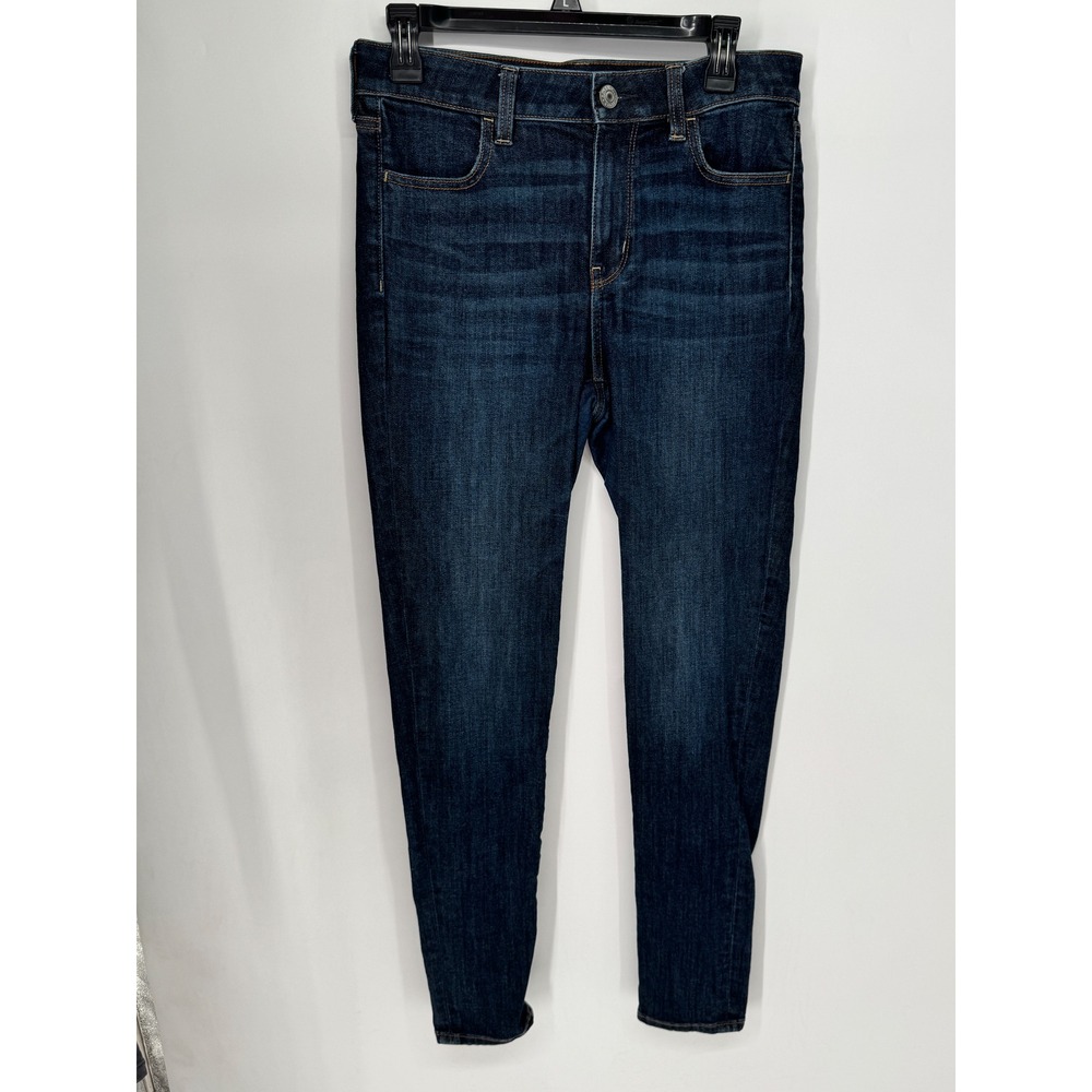 American Eagle Hi-Rise Jegging Women 10 Dark Blue Good Stretch Skinny Denim